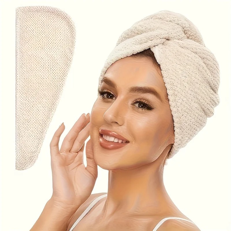 女性用速乾ヘアタオルラップ 厚い髪/巻き毛にも対応 - 高吸 - Hair Turban Towel のレビューと価格