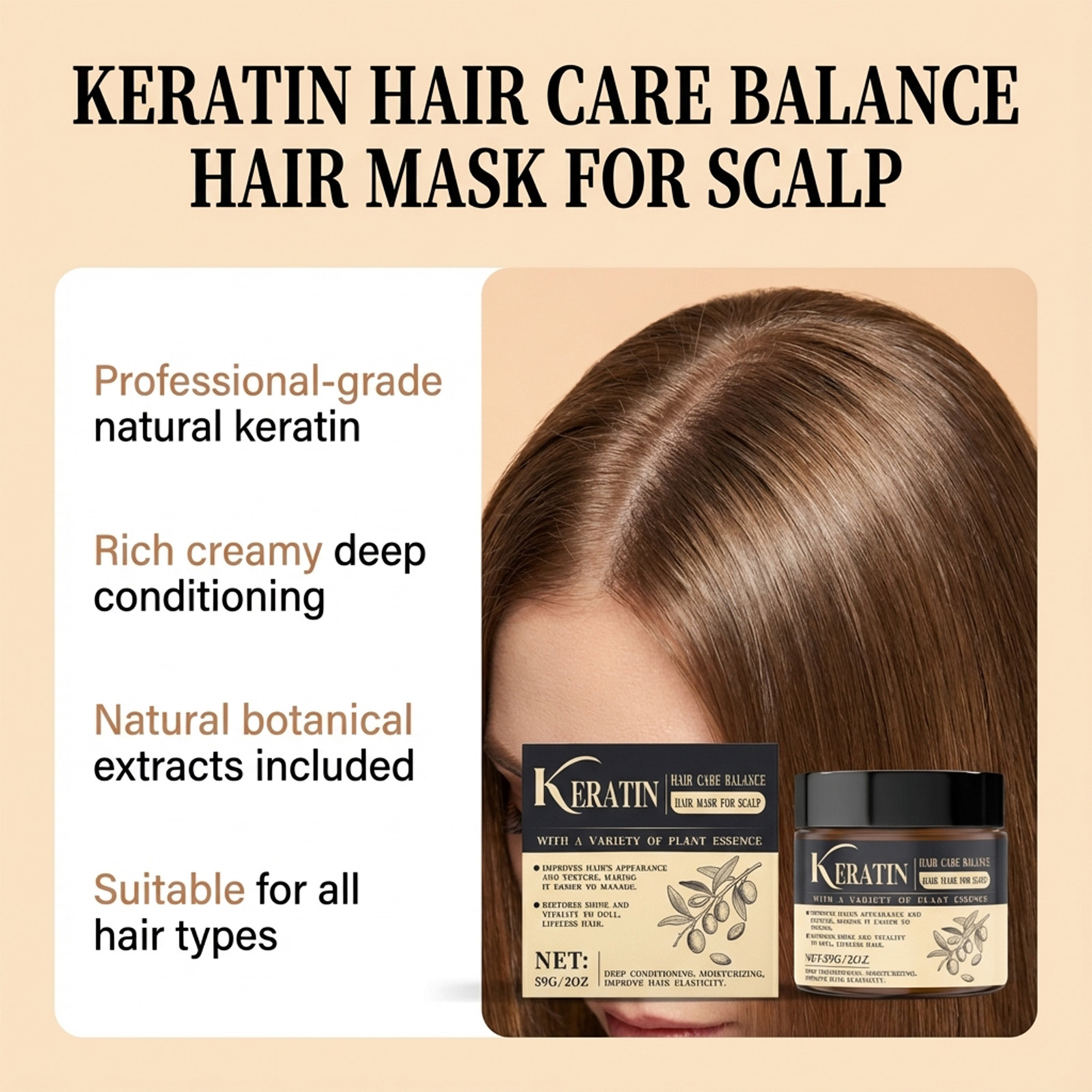 マジックケラチンヘアマスク ダメージ・縮れ毛・枝毛用 瞬間保 - Hair Care Keratin Treatment のレビューと価格