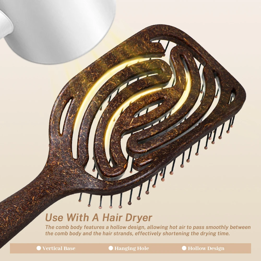 ヘアマッサージコーム毛先ナイロンヘアブラシ巻き毛のもつれ解消 - Hair Care Gift のレビューと価格