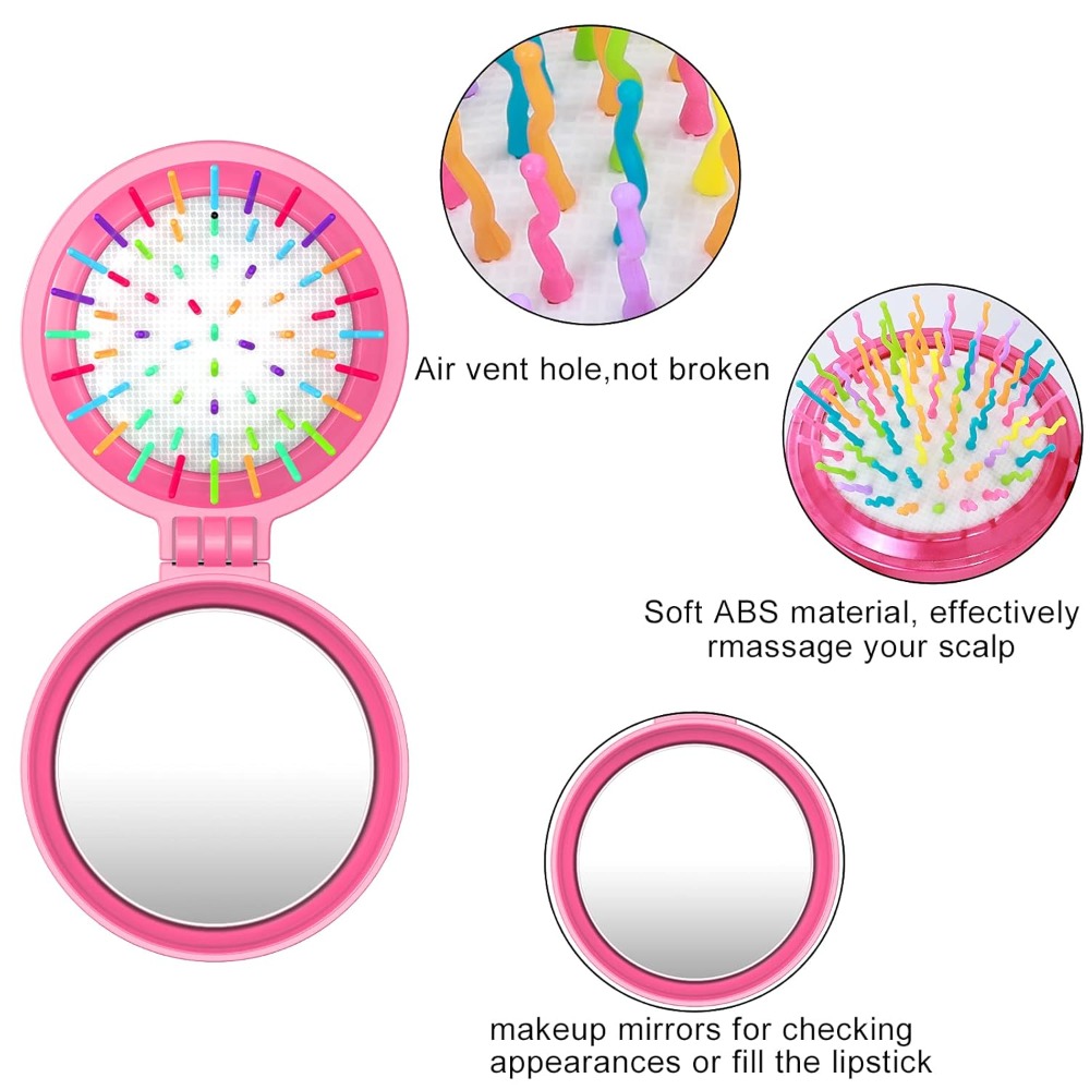 折りたたみ式トラベルヘアブラシ ミラー付き ミニポータブルポ - Hair Care Japanese のレビューと価格